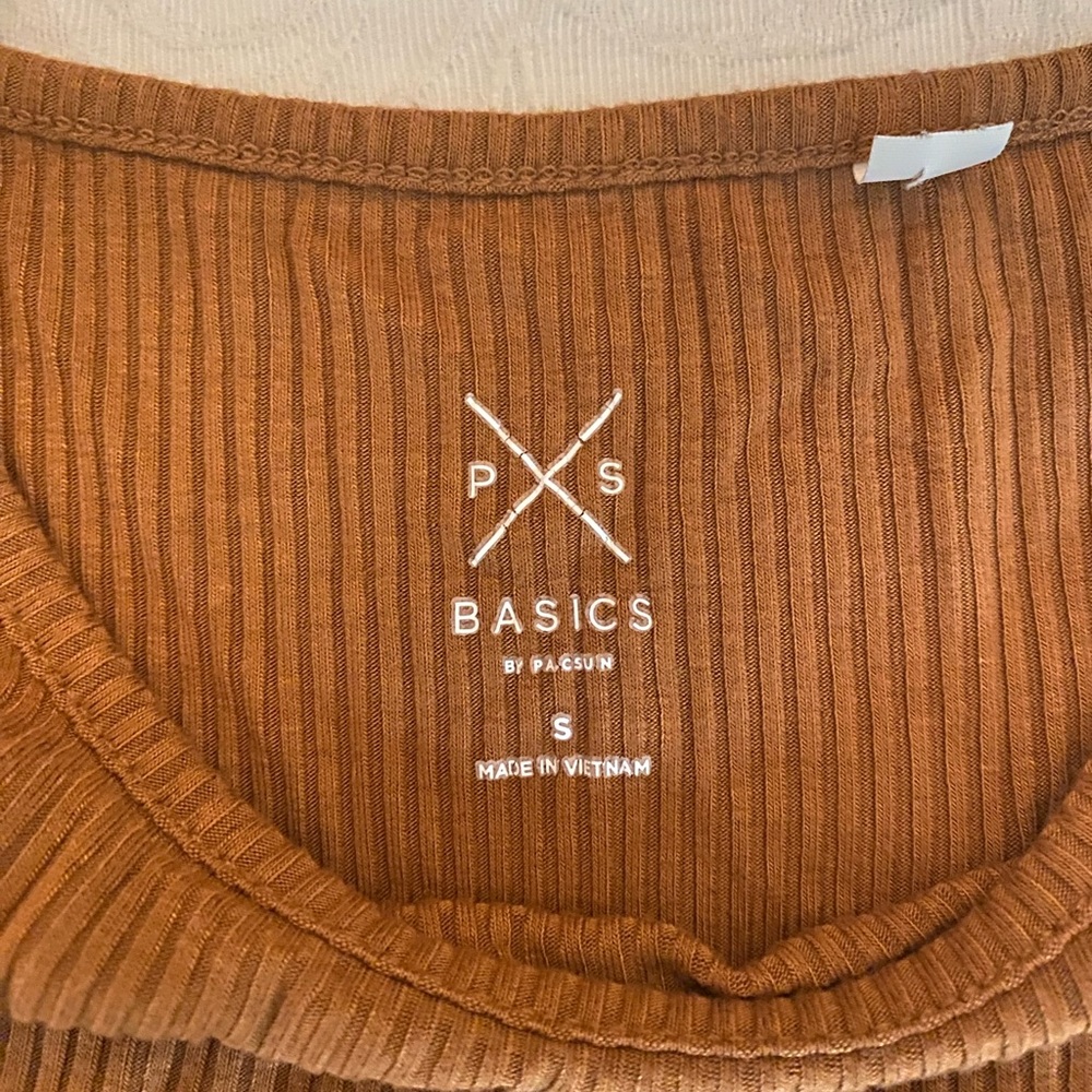 PacSun Brown Fitted Ribbed Tank Top - Picture 3 of 3